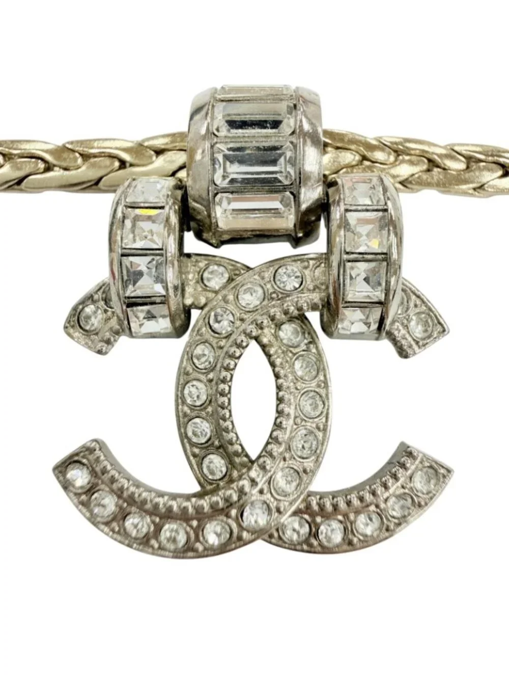 Chanel CC Logo Bijoux Decoration Necklace Choker Silver Gold